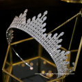 Europe Elegant AAAZircon Zirconia CZ Crystal Bling Shiny Gold Royal Pageant  Crown bride Wedding Headpiece Tiara